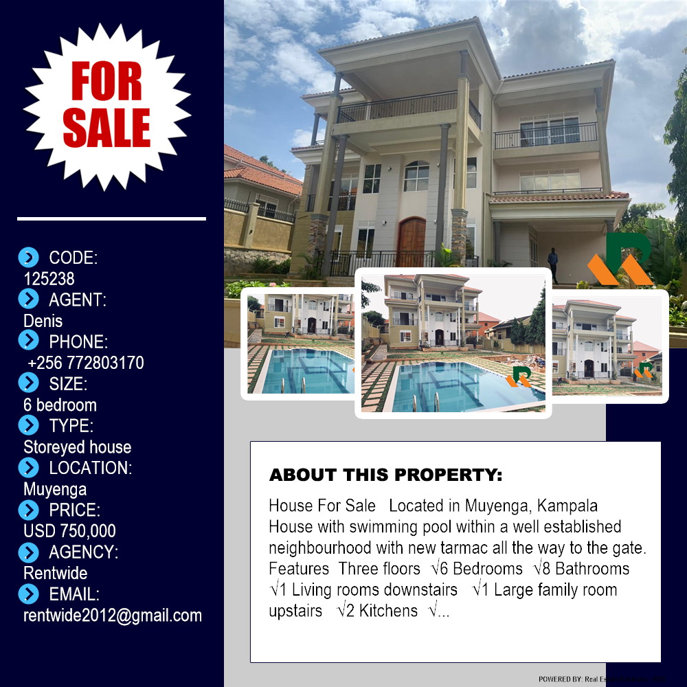 6 bedroom Storeyed house  for sale in Muyenga Kampala Uganda, code: 125238