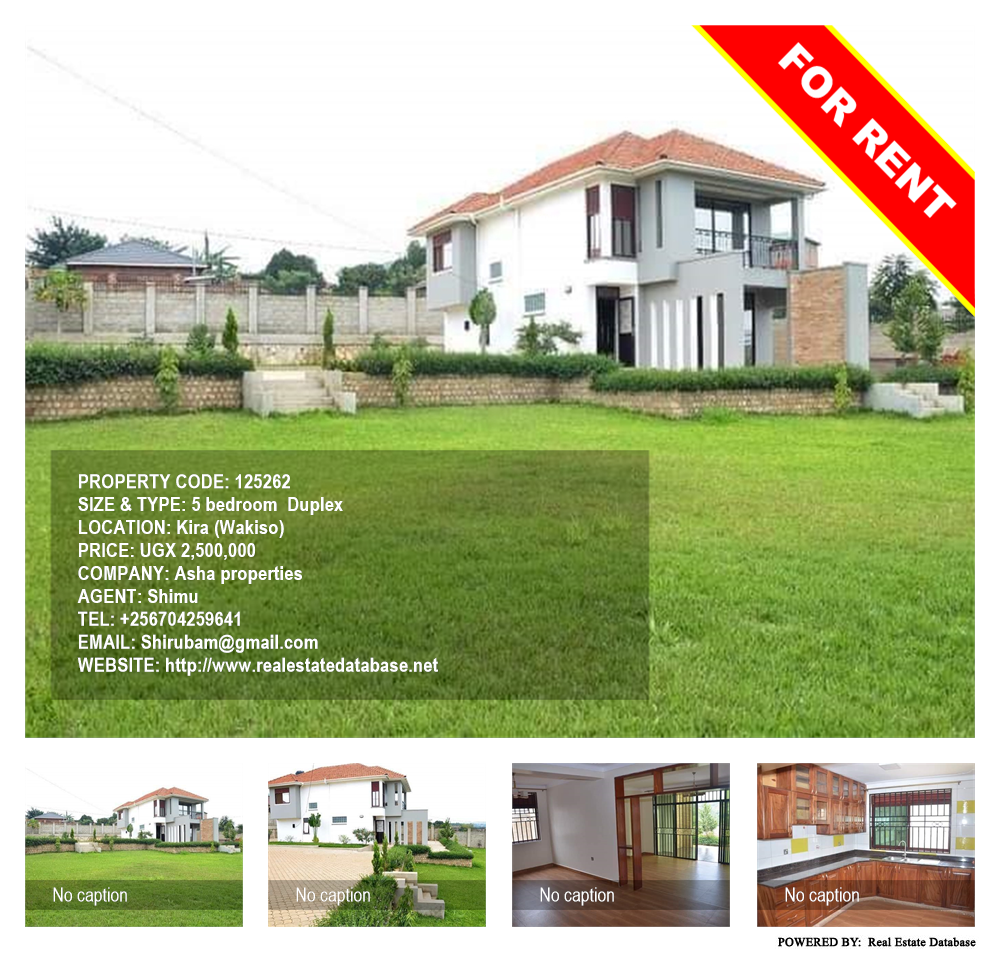5 bedroom Duplex  for rent in Kira Wakiso Uganda, code: 125262