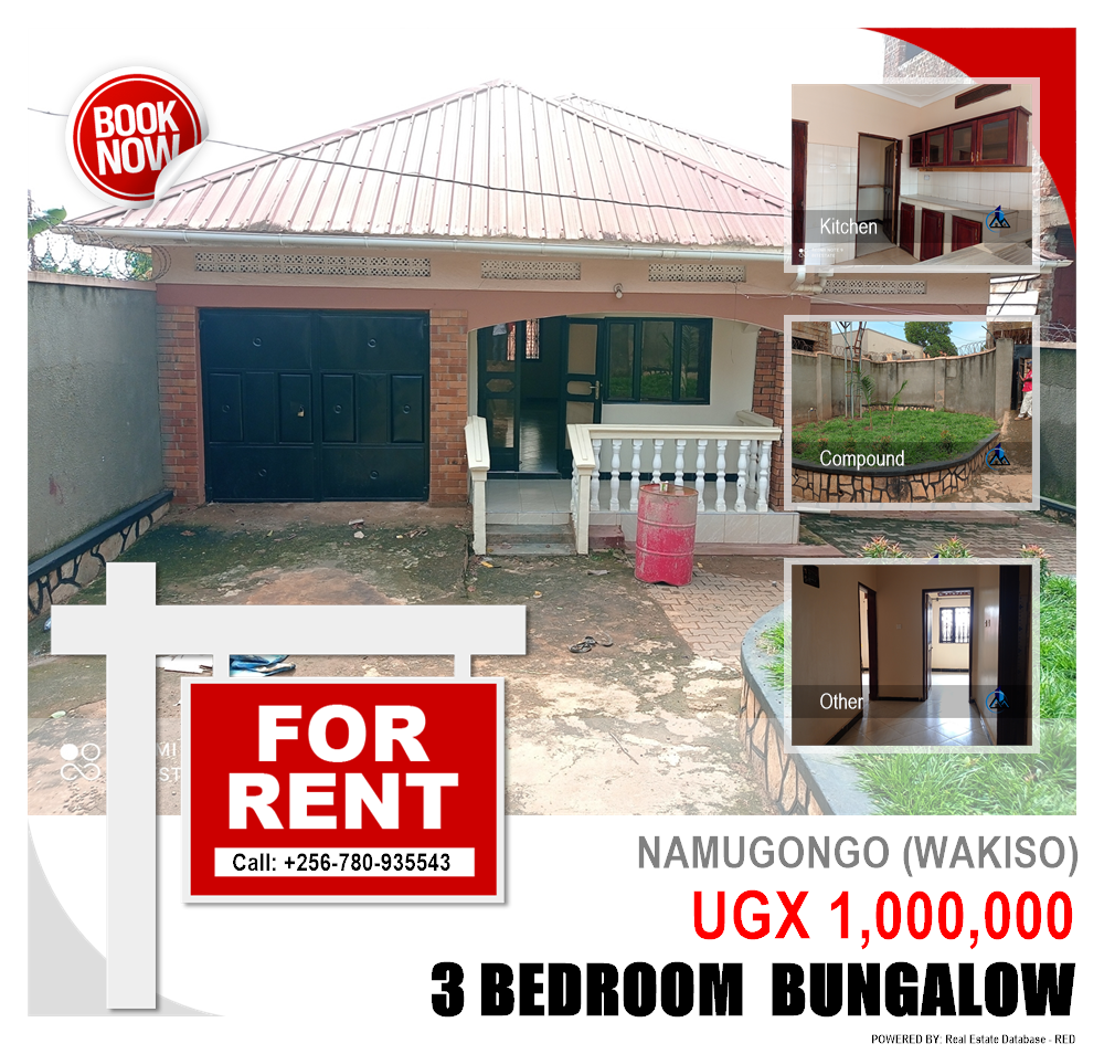 3 bedroom Bungalow  for rent in Namugongo Wakiso Uganda, code: 125319
