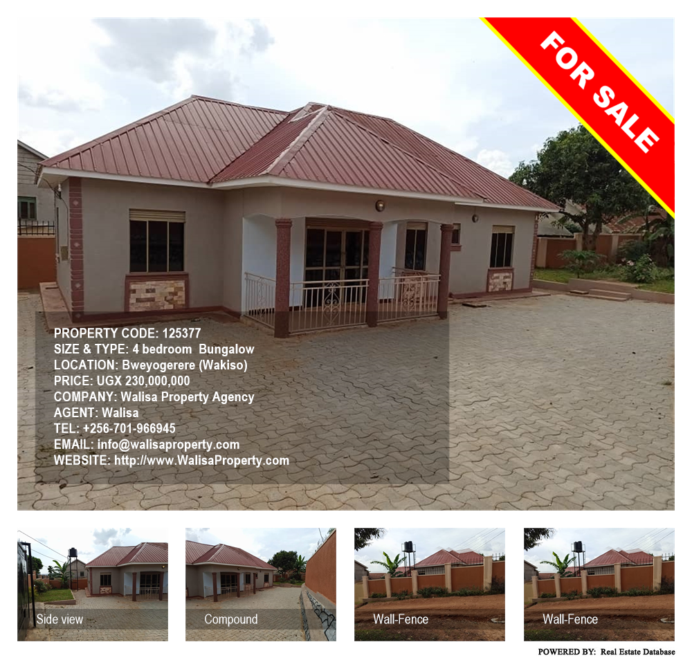 4 bedroom Bungalow  for sale in Bweyogerere Wakiso Uganda, code: 125377