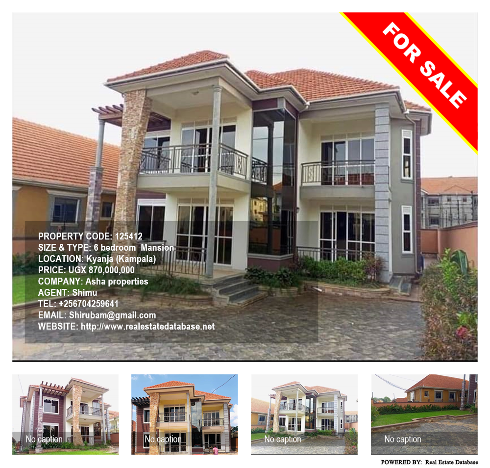 6 bedroom Mansion  for sale in Kyanja Kampala Uganda, code: 125412