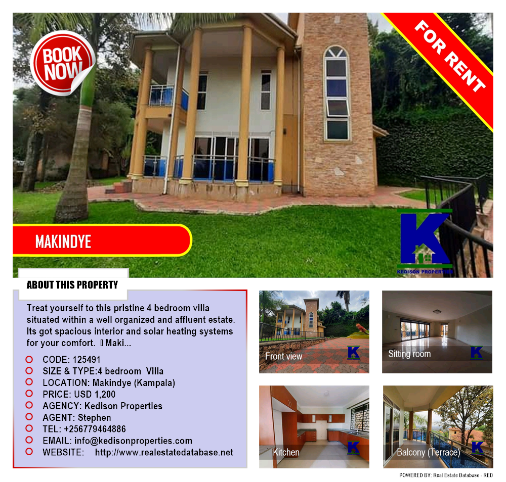 4 bedroom Villa  for rent in Makindye Kampala Uganda, code: 125491