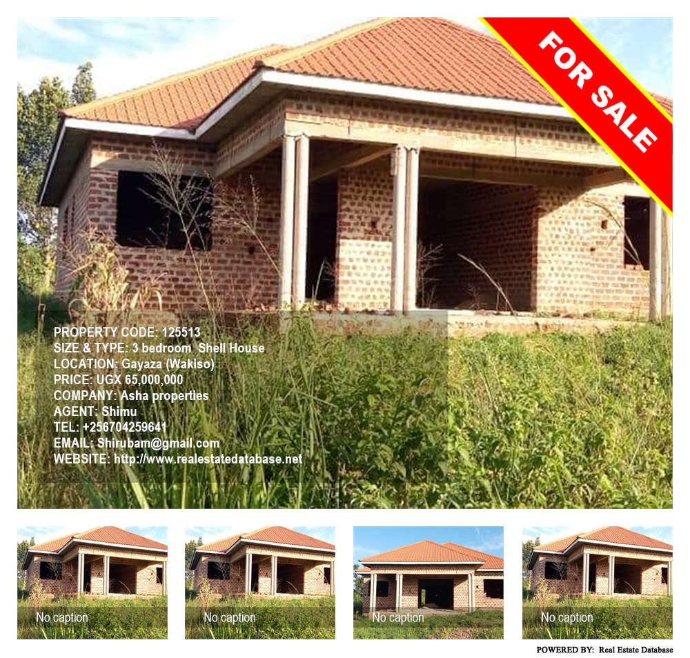 3 bedroom Shell House  for sale in Gayaza Wakiso Uganda, code: 125513