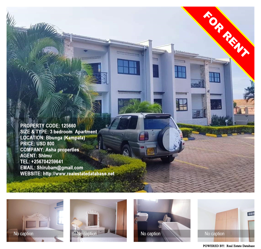 3 bedroom Apartment  for rent in Bbunga Kampala Uganda, code: 125660