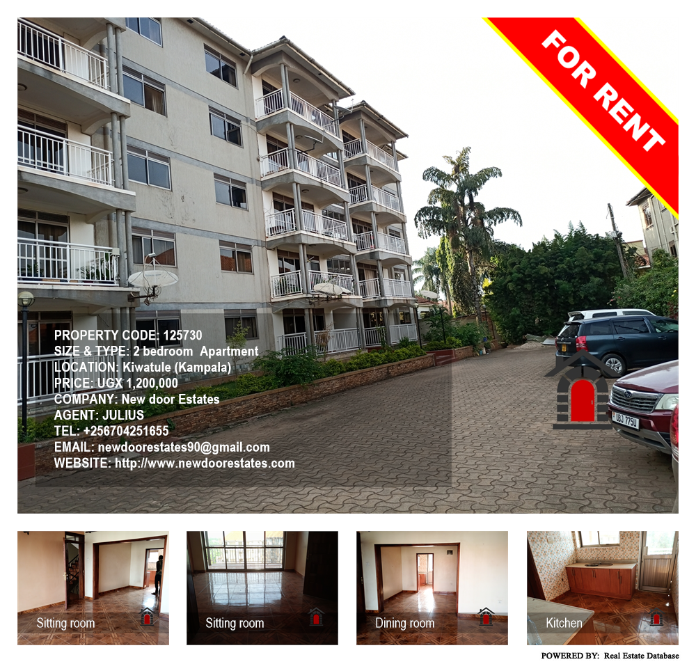 2 bedroom Apartment  for rent in Kiwaatule Kampala Uganda, code: 125730