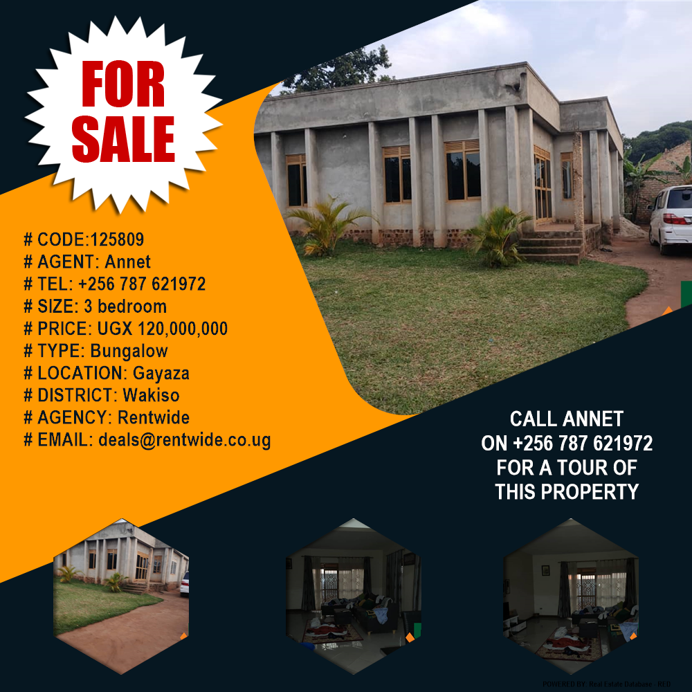 3 bedroom Bungalow  for sale in Gayaza Wakiso Uganda, code: 125809