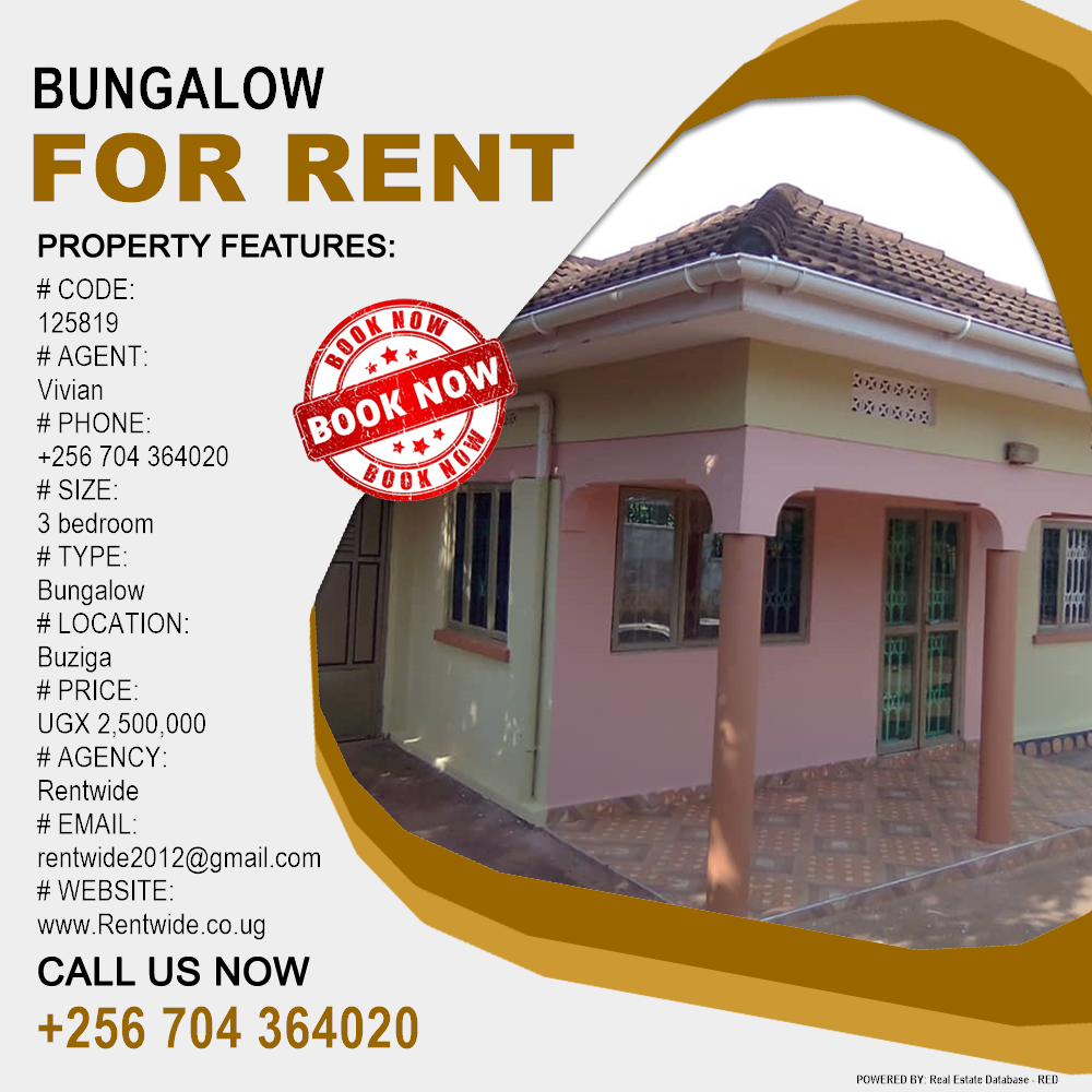 3 bedroom Bungalow  for rent in Buziga Kampala Uganda, code: 125819