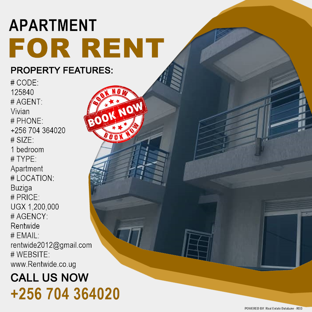 1 bedroom Apartment  for rent in Buziga Kampala Uganda, code: 125840