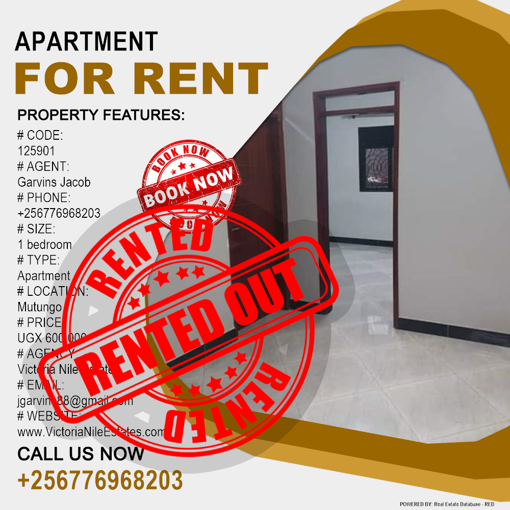 1 bedroom Apartment  for rent in Mutungo Kampala Uganda, code: 125901