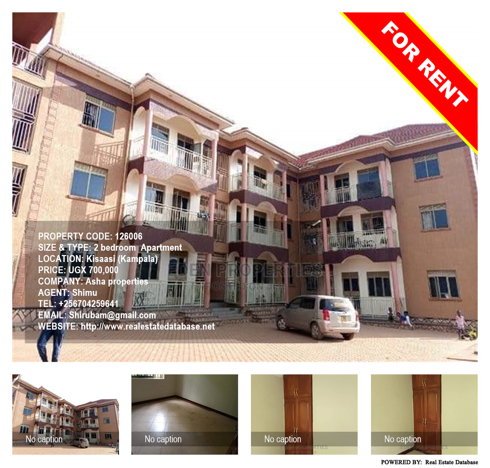 2 bedroom Apartment  for rent in Kisaasi Kampala Uganda, code: 126006