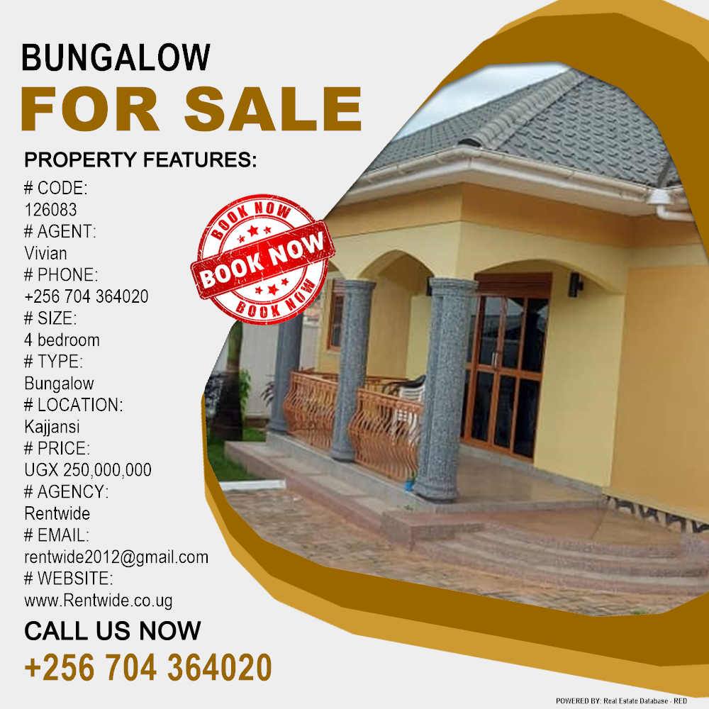 4 bedroom Bungalow  for sale in Kajjansi Wakiso Uganda, code: 126083