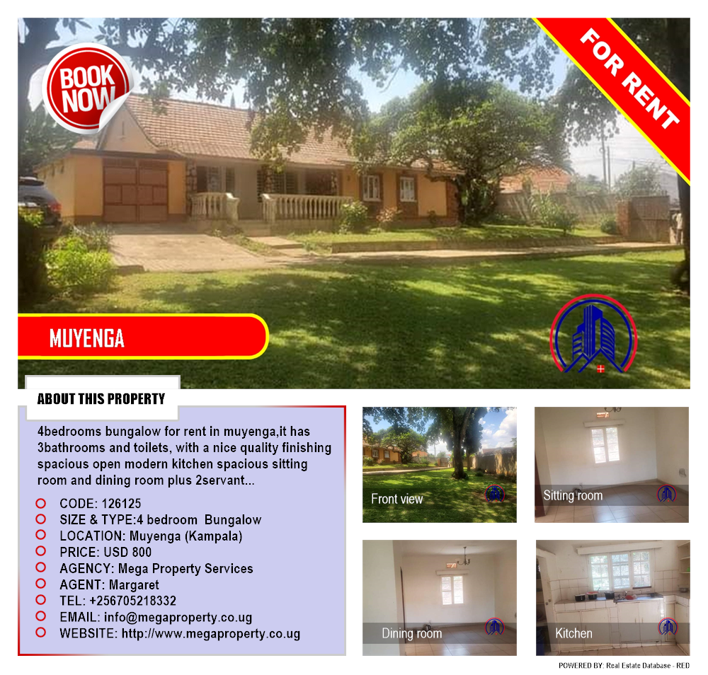 4 bedroom Bungalow  for rent in Muyenga Kampala Uganda, code: 126125