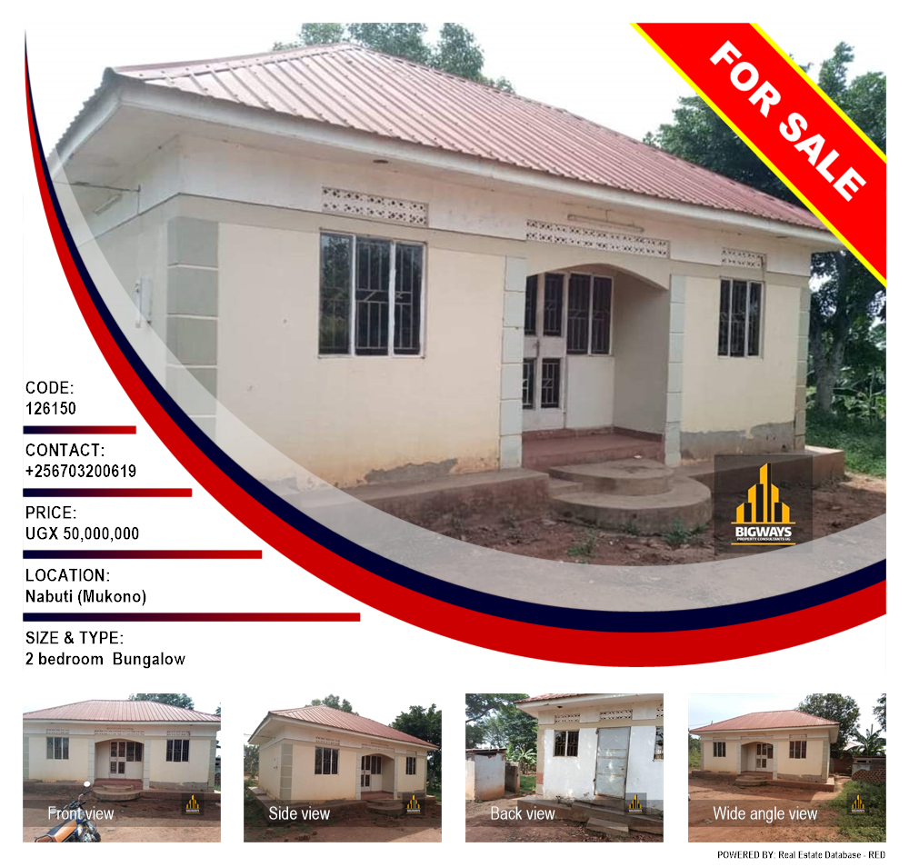 2 bedroom Bungalow  for sale in Nabuti Mukono Uganda, code: 126150