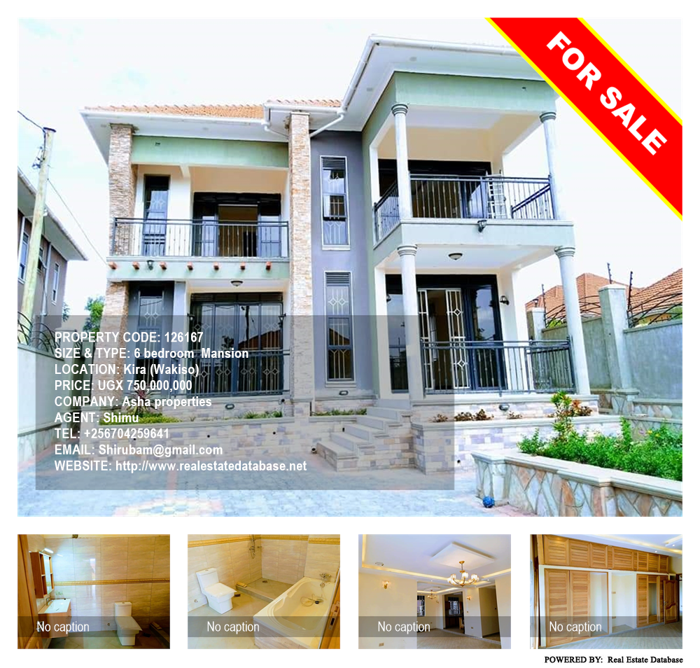 6 bedroom Mansion  for sale in Kira Wakiso Uganda, code: 126167
