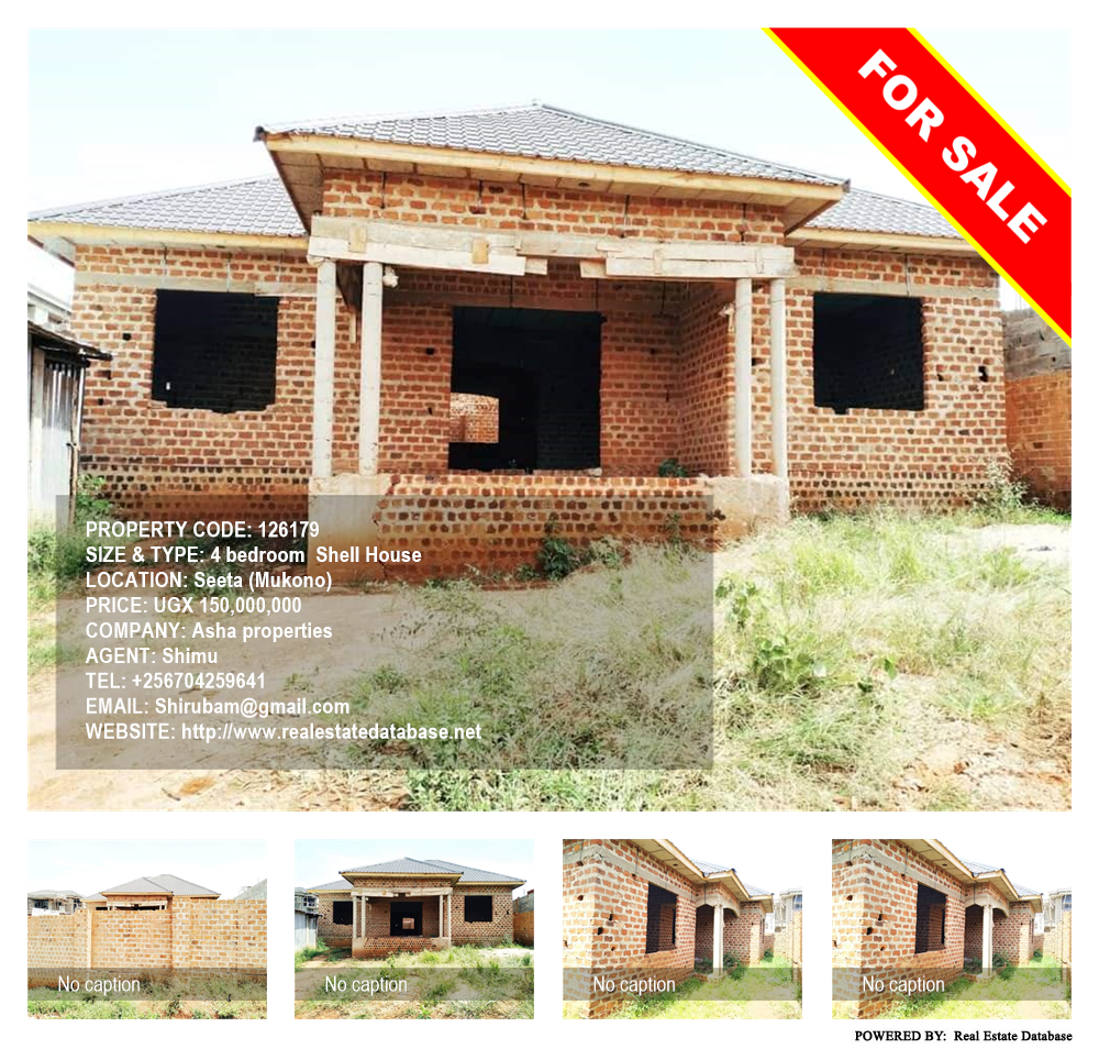 4 bedroom Shell House  for sale in Seeta Mukono Uganda, code: 126179