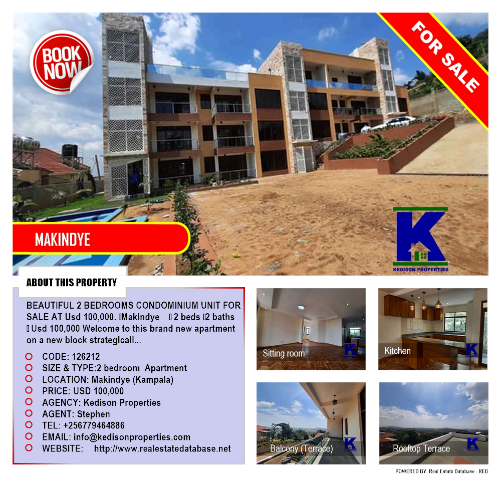 2 bedroom Apartment  for sale in Makindye Kampala Uganda, code: 126212