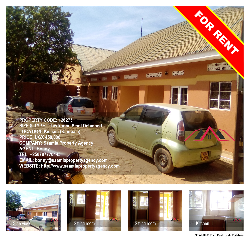 1 bedroom Semi Detached  for rent in Kisaasi Kampala Uganda, code: 126273