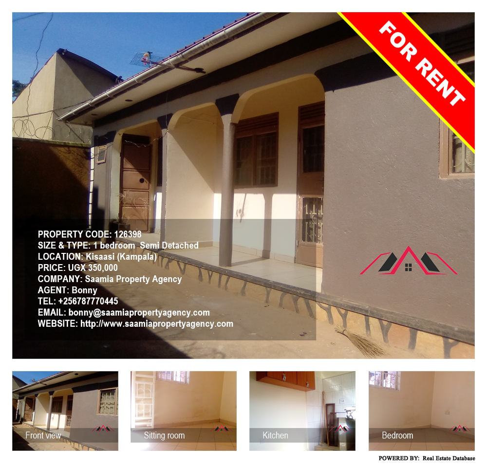 1 bedroom Semi Detached  for rent in Kisaasi Kampala Uganda, code: 126398