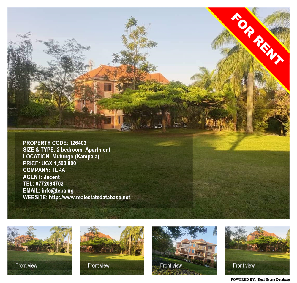 2 bedroom Apartment  for rent in Mutungo Kampala Uganda, code: 126403