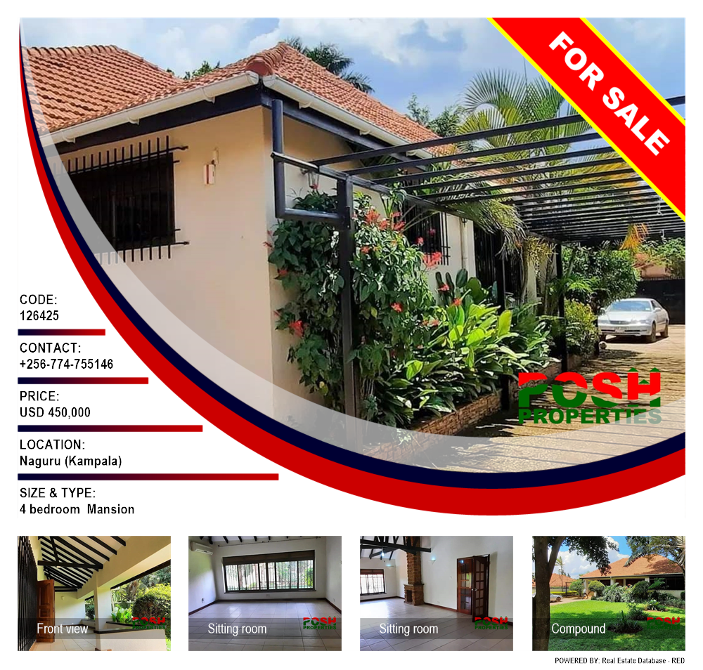 4 bedroom Mansion  for sale in Naguru Kampala Uganda, code: 126425