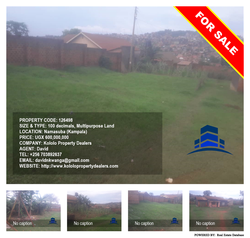 Multipurpose Land  for sale in Namasuba Kampala Uganda, code: 126498