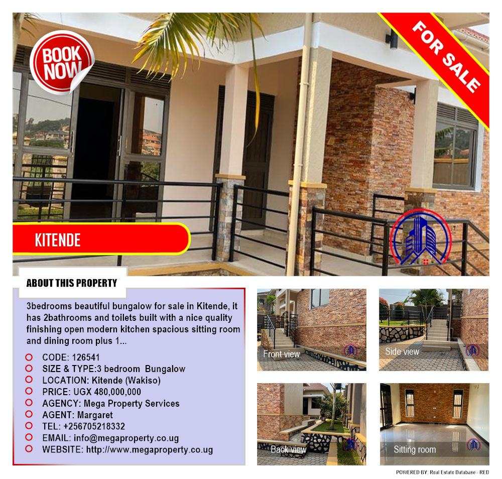 3 bedroom Bungalow  for sale in Kitende Wakiso Uganda, code: 126541