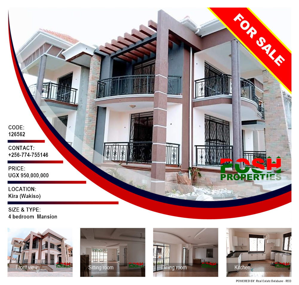 4 bedroom Mansion  for sale in Kira Wakiso Uganda, code: 126562