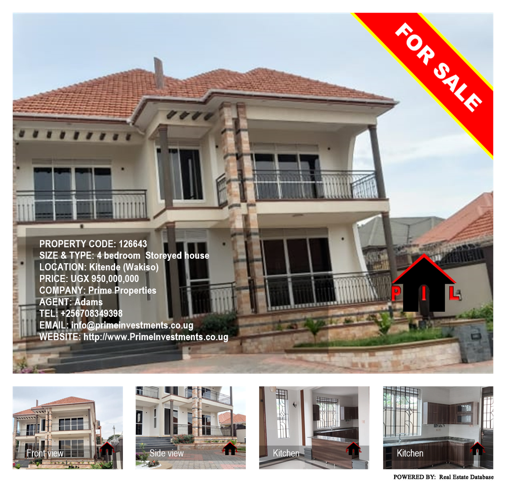 4 bedroom Storeyed house  for sale in Kitende Wakiso Uganda, code: 126643
