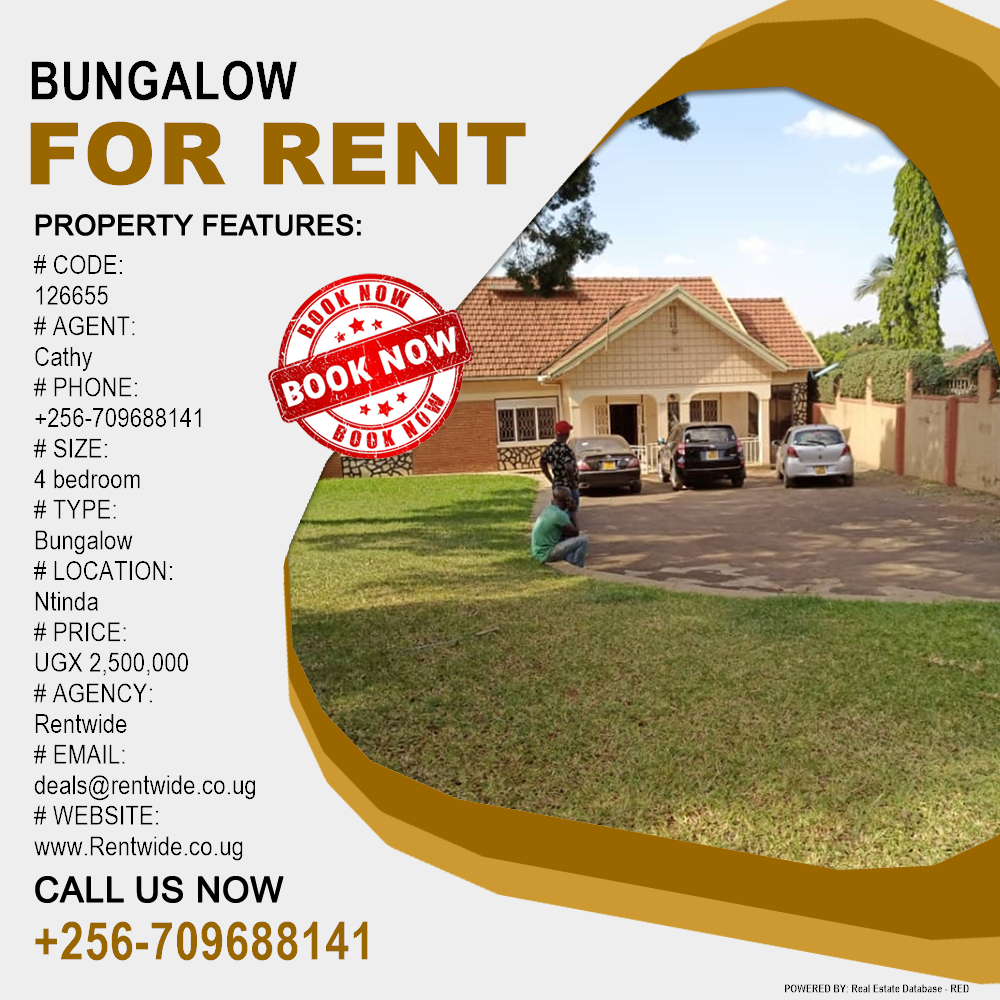 4 bedroom Bungalow  for rent in Ntinda Kampala Uganda, code: 126655