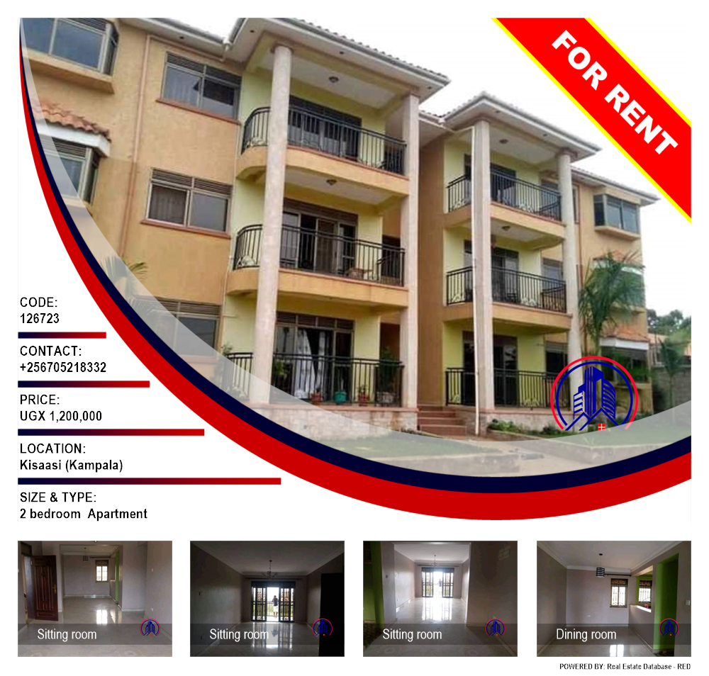 2 bedroom Apartment  for rent in Kisaasi Kampala Uganda, code: 126723