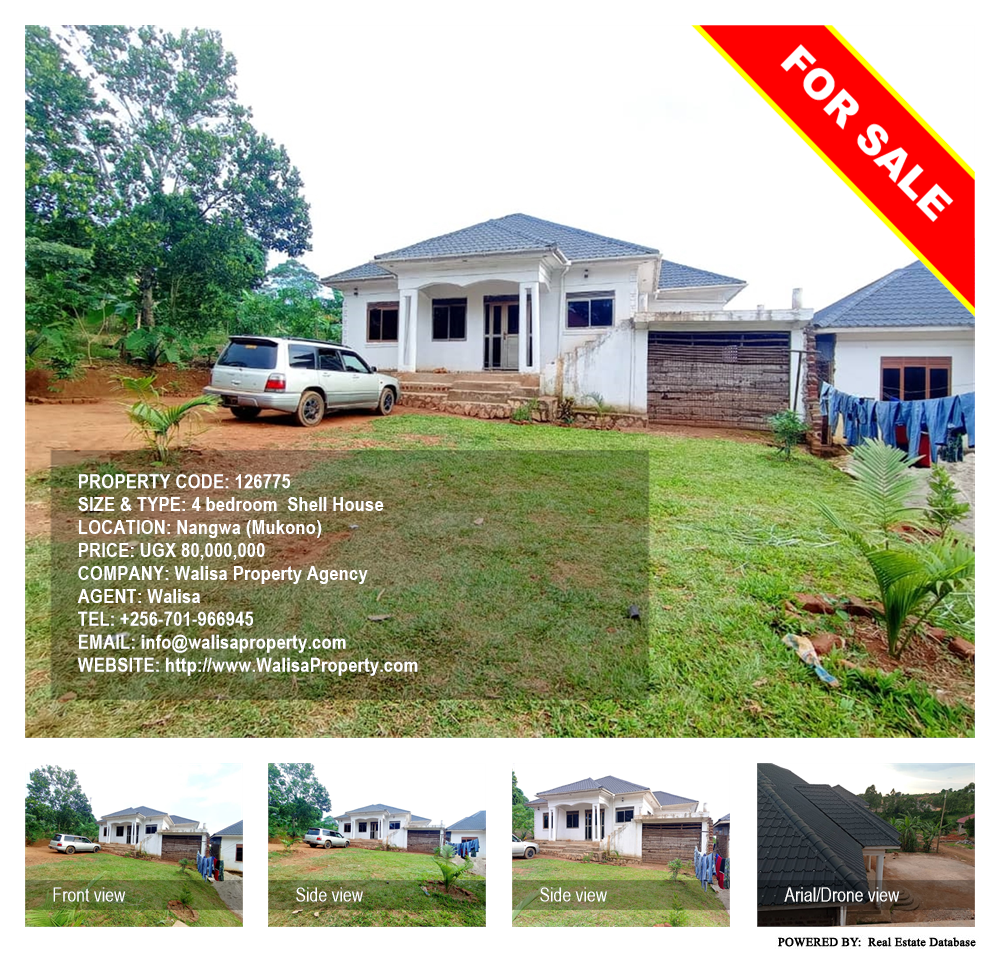 4 bedroom Shell House  for sale in Nangwa Mukono Uganda, code: 126775