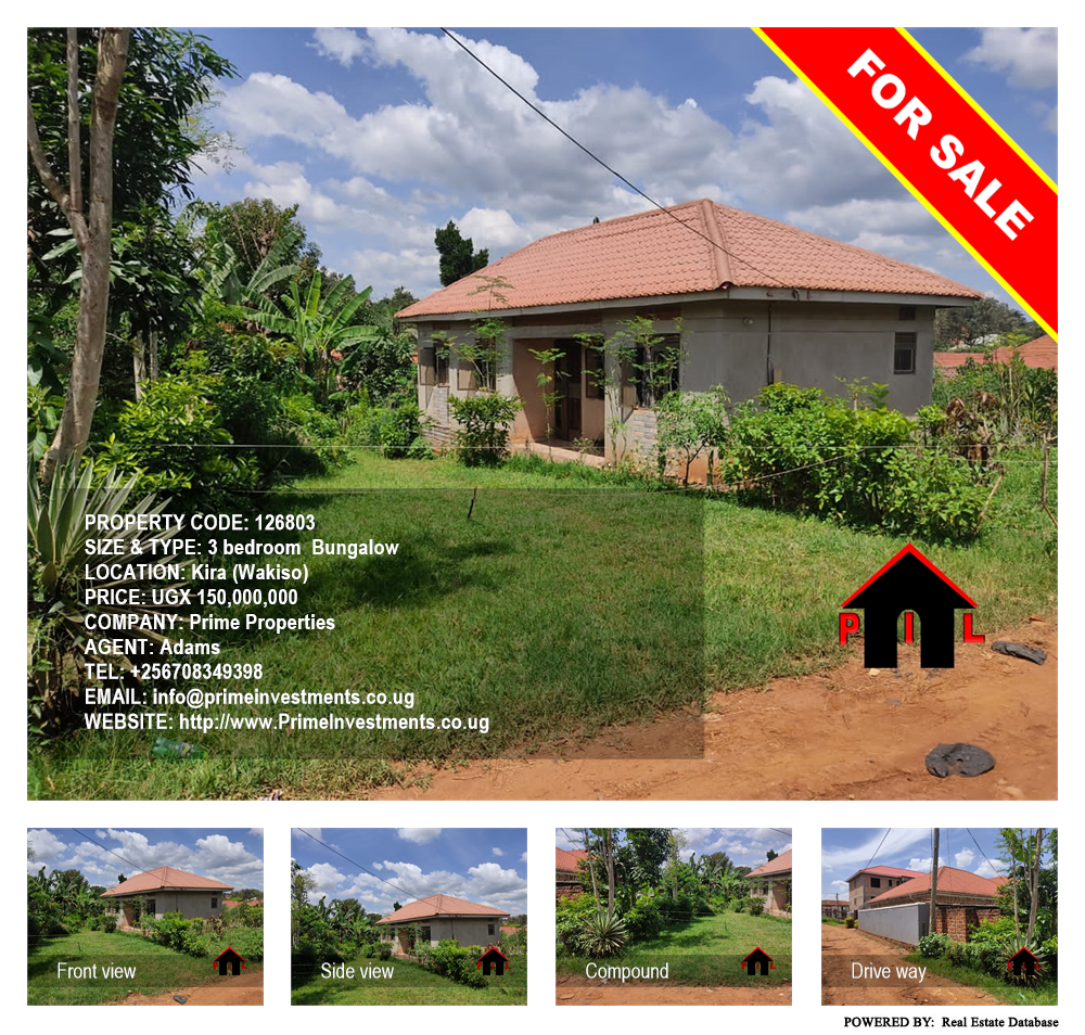 3 bedroom Bungalow  for sale in Kira Wakiso Uganda, code: 126803