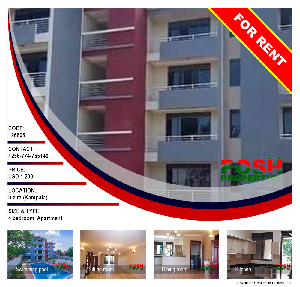 4 bedroom Apartment  for rent in Luzira Kampala Uganda, code: 126808