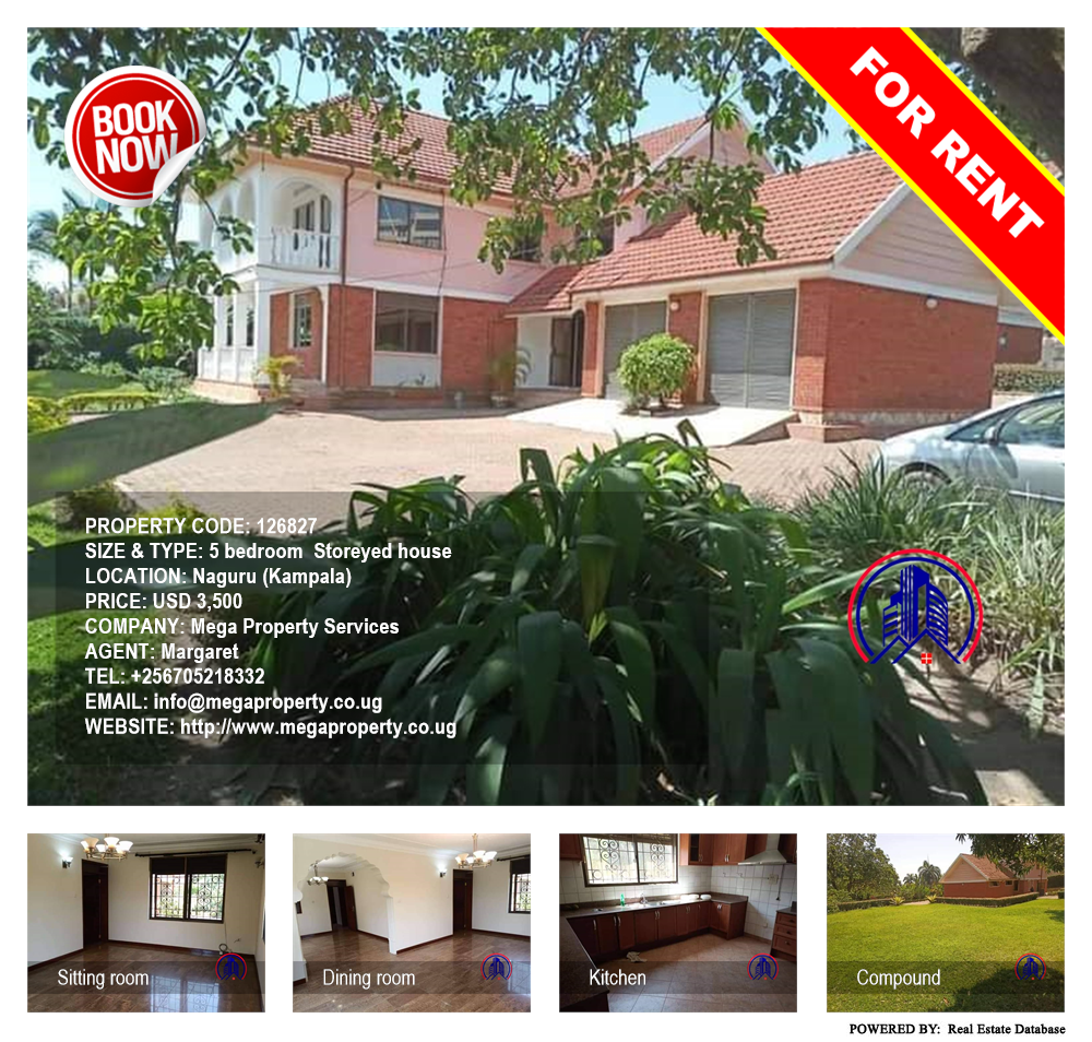 5 bedroom Storeyed house  for rent in Naguru Kampala Uganda, code: 126827