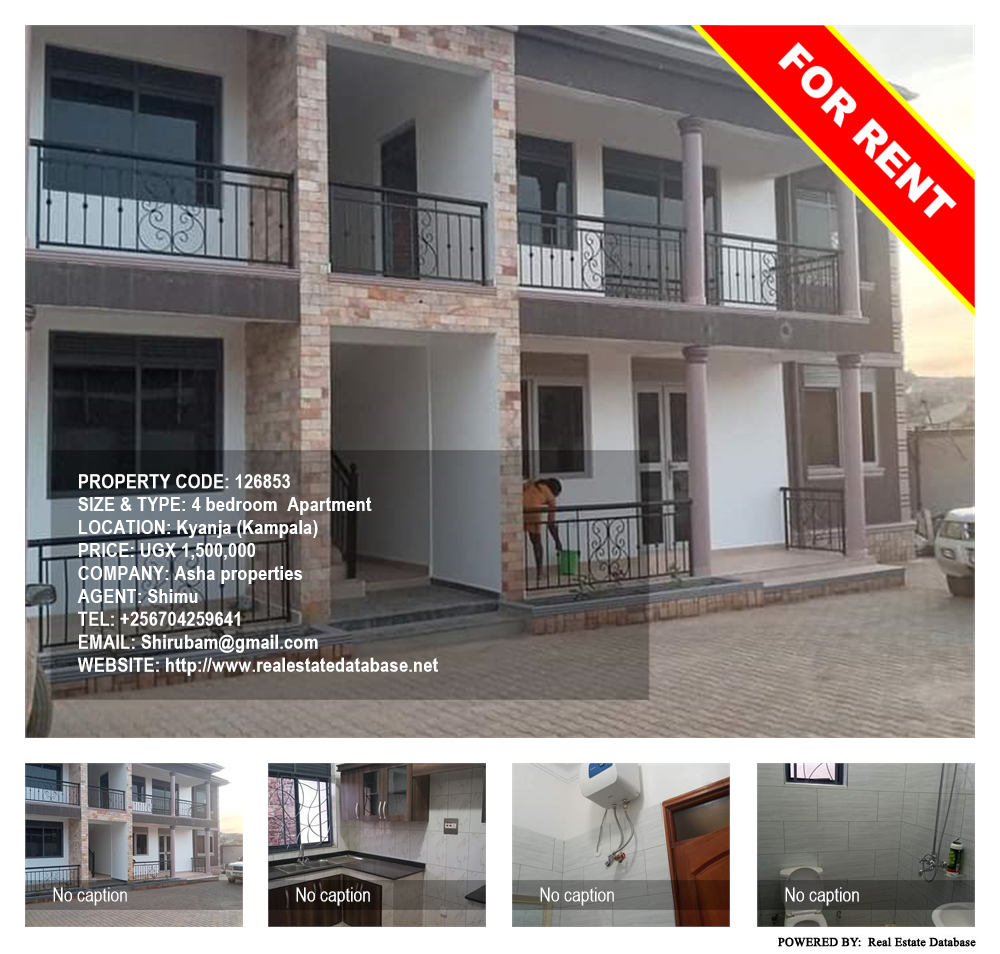 4 bedroom Apartment  for rent in Kyanja Kampala Uganda, code: 126853