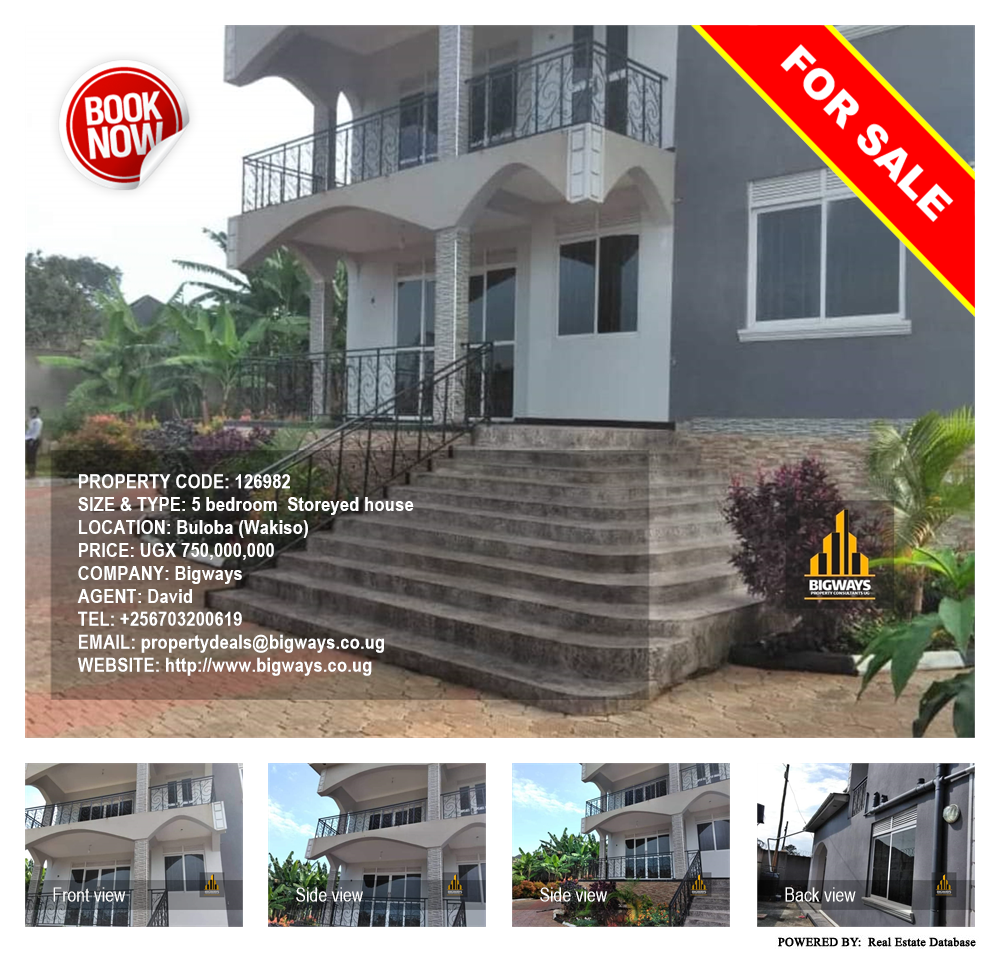 5 bedroom Storeyed house  for sale in Buloba Wakiso Uganda, code: 126982