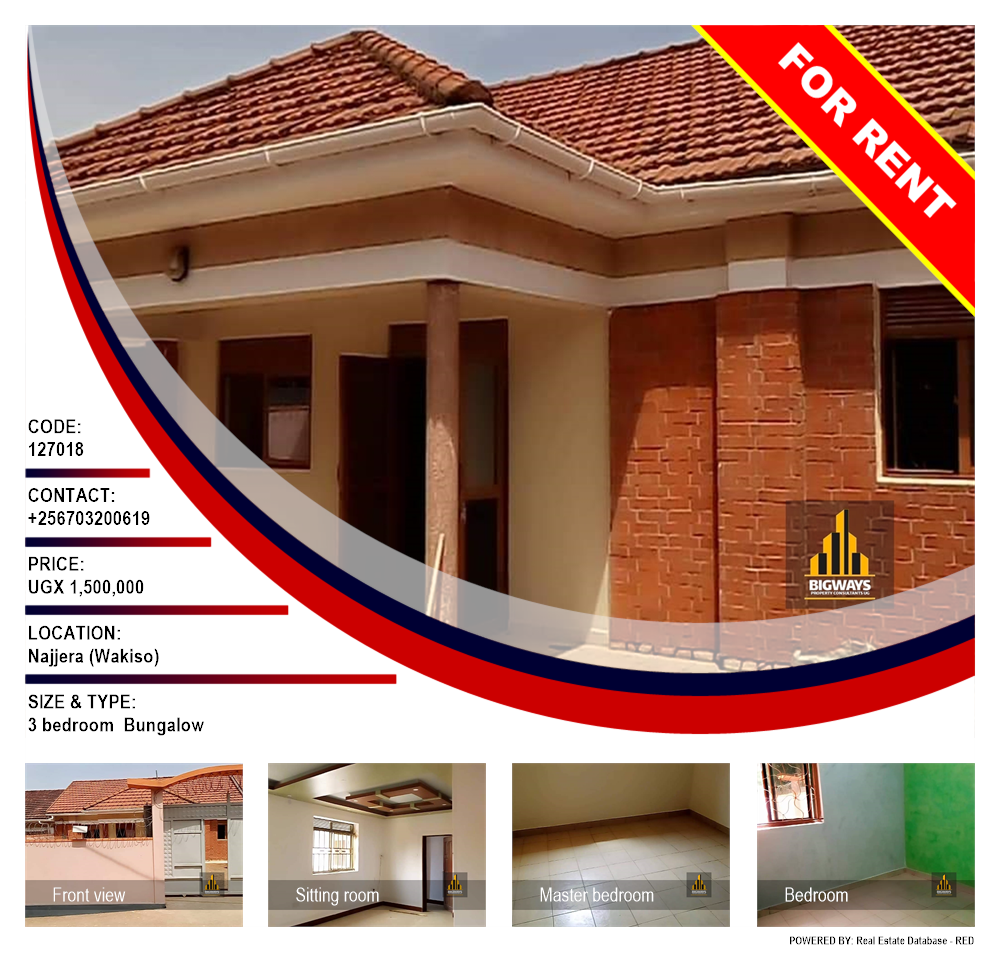 3 bedroom Bungalow  for rent in Najjera Wakiso Uganda, code: 127018