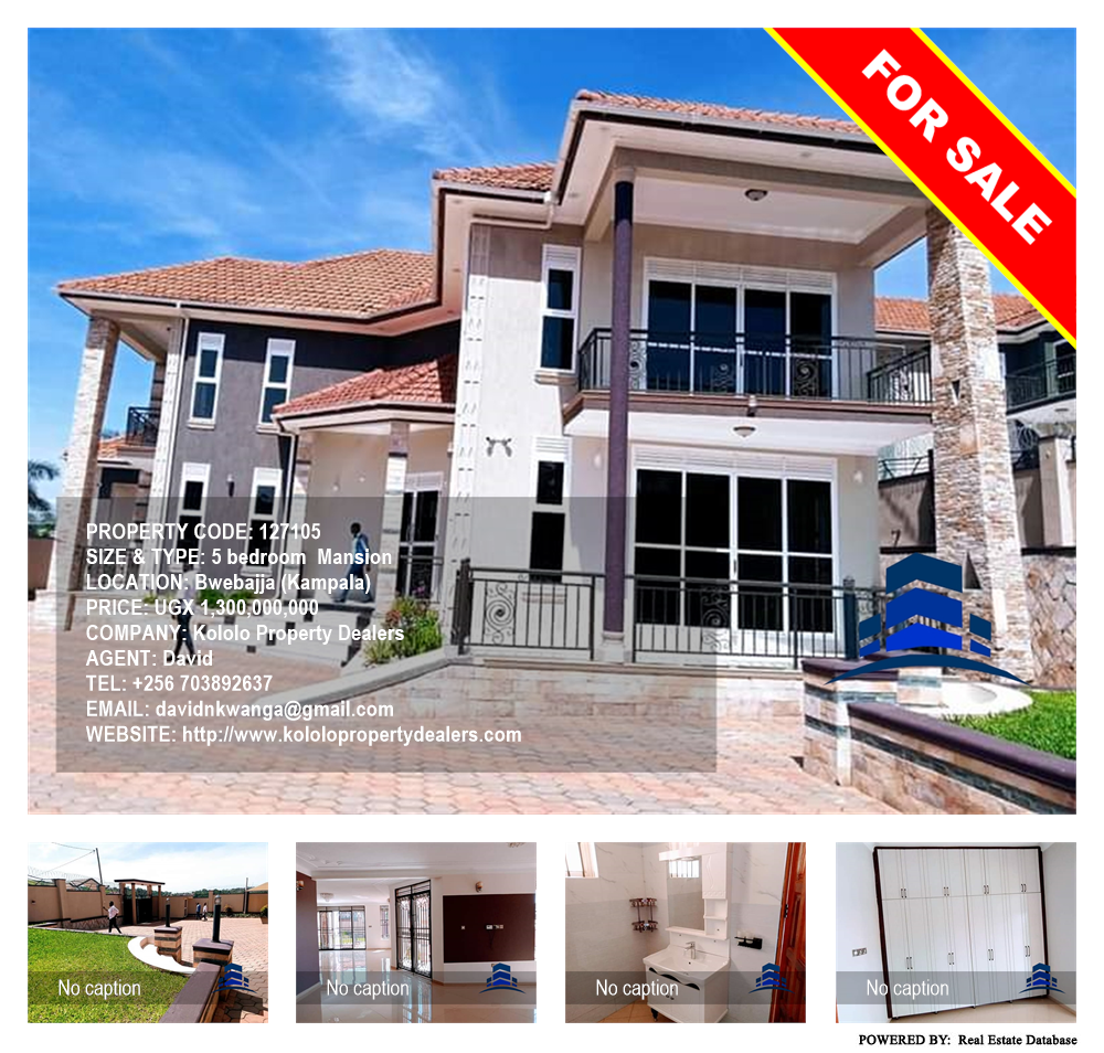 5 bedroom Mansion  for sale in Bwebajja Kampala Uganda, code: 127105