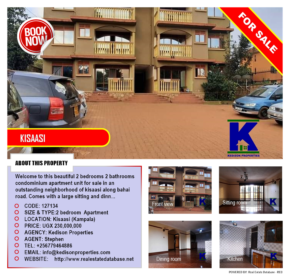 2 bedroom Apartment  for sale in Kisaasi Kampala Uganda, code: 127134