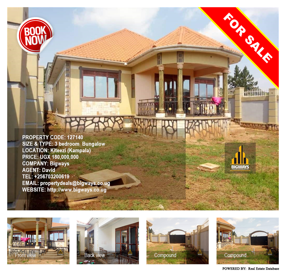 3 bedroom Bungalow  for sale in Kiteezi Kampala Uganda, code: 127140