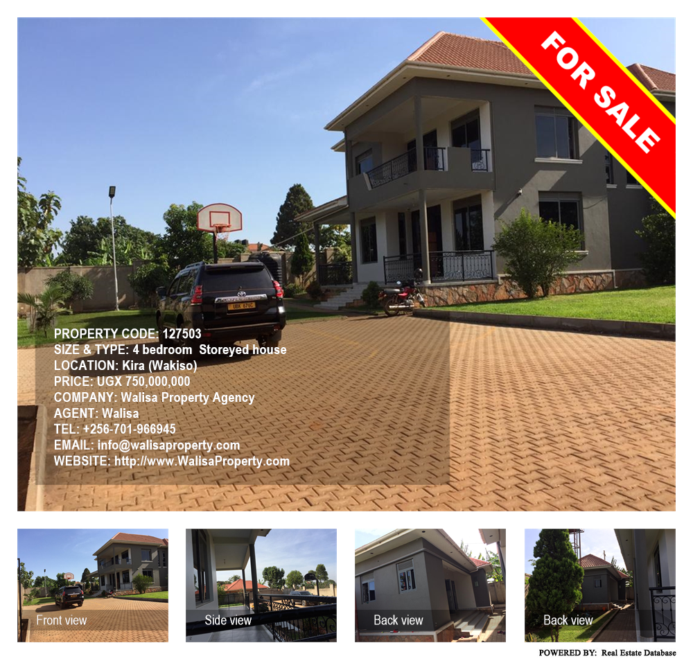 4 bedroom Storeyed house  for sale in Kira Wakiso Uganda, code: 127503