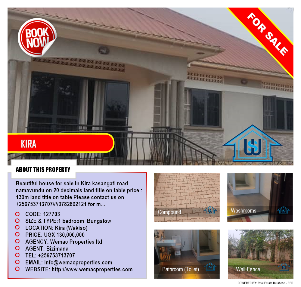 1 bedroom Bungalow  for sale in Kira Wakiso Uganda, code: 127703