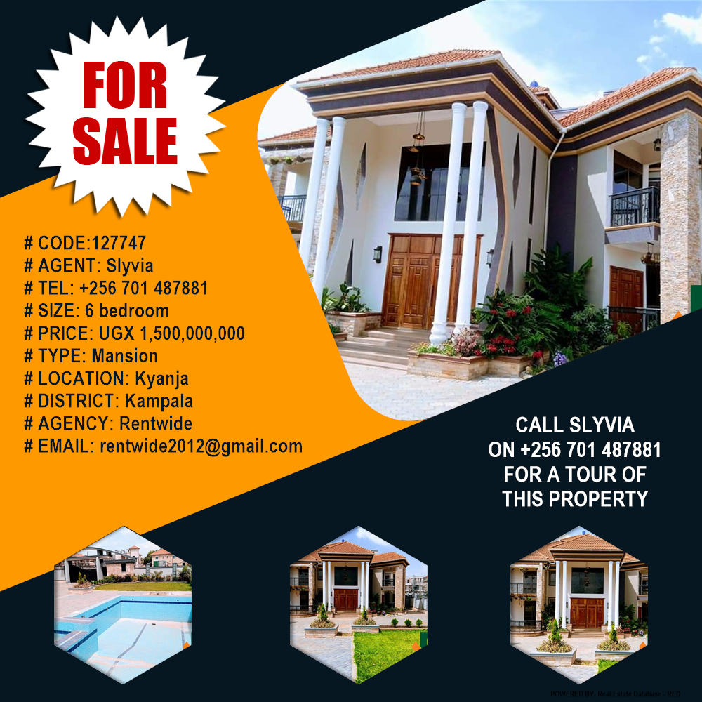6 bedroom Mansion  for sale in Kyanja Kampala Uganda, code: 127747