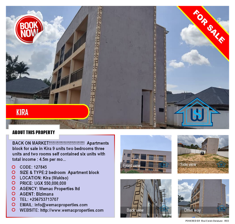 2 bedroom Apartment block  for sale in Kira Wakiso Uganda, code: 127845