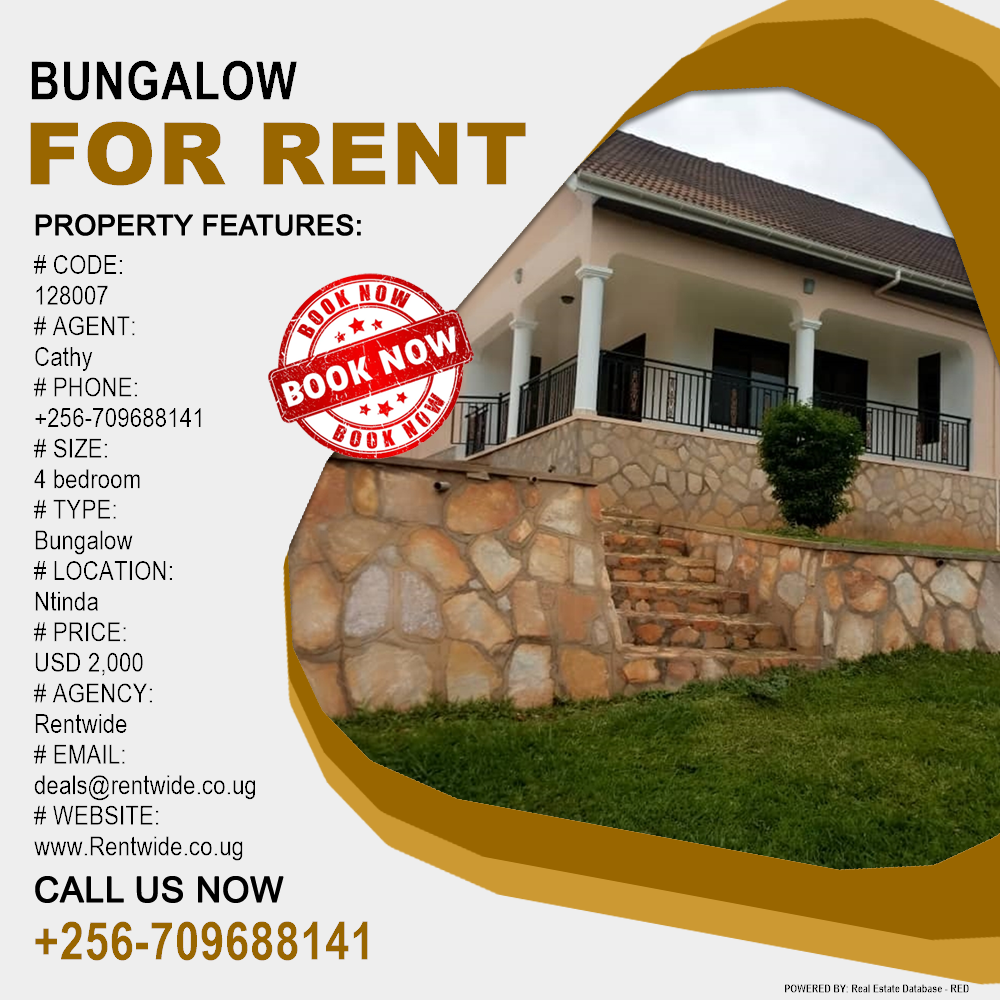 4 bedroom Bungalow  for rent in Ntinda Kampala Uganda, code: 128007