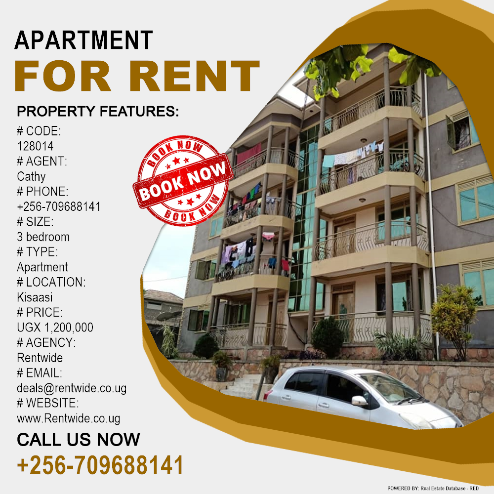 3 bedroom Apartment  for rent in Kisaasi Kampala Uganda, code: 128014