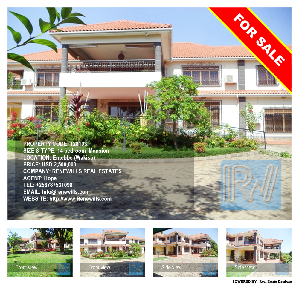 6 bedroom Mansion  for sale in Entebbe Wakiso Uganda, code: 128103