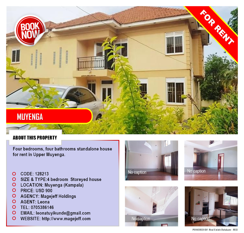 4 bedroom Storeyed house  for rent in Muyenga Kampala Uganda, code: 128213