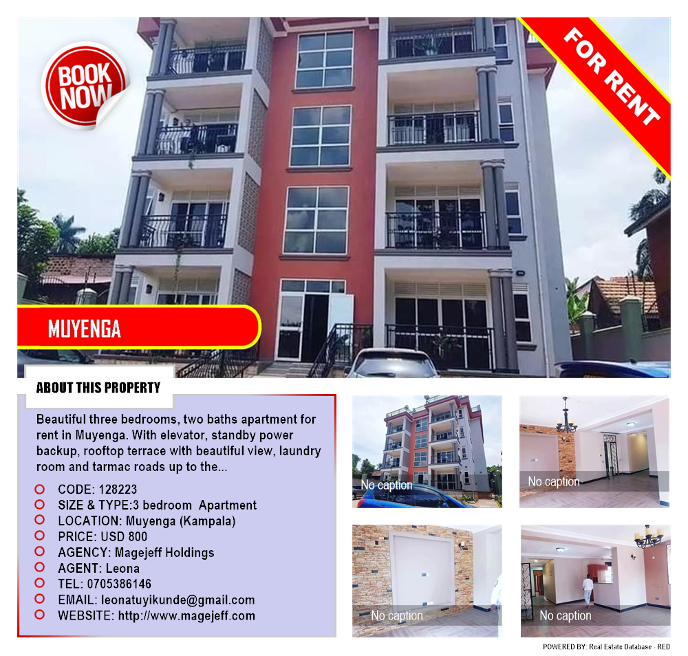 3 bedroom Apartment  for rent in Muyenga Kampala Uganda, code: 128223