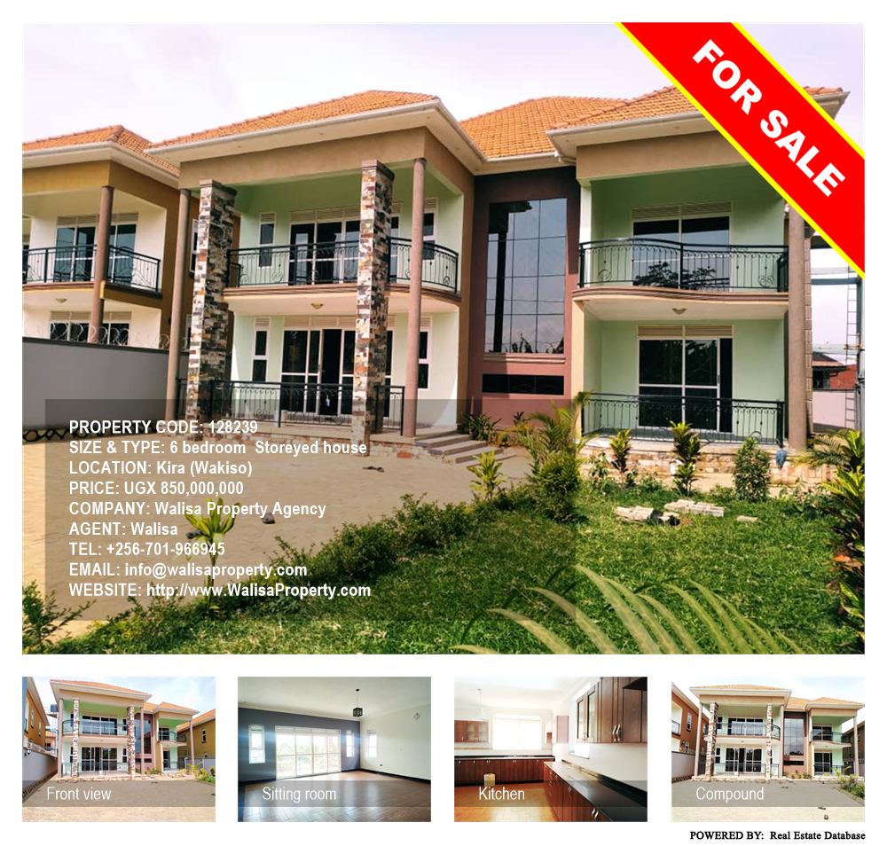 6 bedroom Storeyed house  for sale in Kira Wakiso Uganda, code: 128239